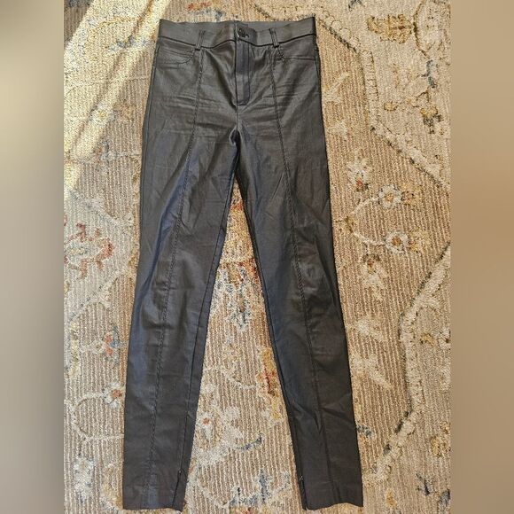 Zara Black faux Leather Pants sz m or 6/8 with 28" inseam - Picture 1 of 6